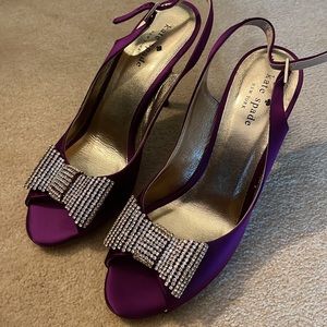 Kate Spade New York Purple/Gold Bow Heels
